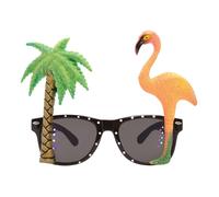 Bristol Novelty Unisex Adults Flamingo Palm Tree Glasses - Multicoloured - Multicoloured - One Size