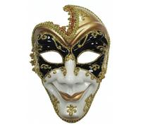 Bristol Novelty Unisex Adults Full Face Man Mask - Black/White/Gold - Black/White/Gold - One Size