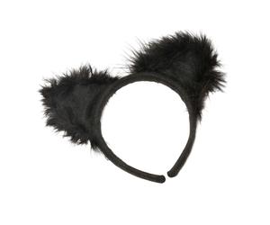 Bristol Novelty Unisex Adults Marabou Cat Ears On Headband - Black - Black - One Size
