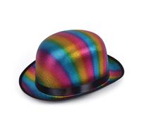 Bristol Novelty Unisex Adults Metallic Rainbow Bowler Hat - Multicoloured - One Size - Multicoloured