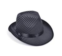 Bristol Novelty Unisex Adults Pin Striped Gangster HatOne Size Black BN304