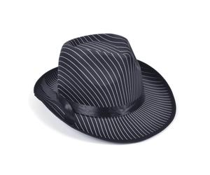 Bristol Novelty Unisex Adults Pin Striped Gangster HatOne Size Black BN304