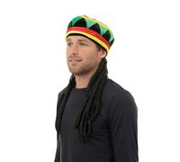 Bristol Novelty Unisex Adults Rastacap And Hair - Multicoloured - One Size - Multicoloured