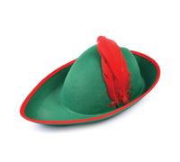 Bristol Novelty Unisex Adults Robin Hood Felt Hat - Green/Red - One Size - Green/Red