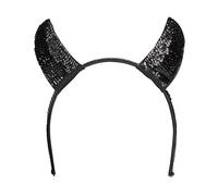 Bristol Novelty Unisex Adults Sequin Devil Horns - Black - One Size - Black