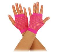 Bristol Novelty Unisex Adults Short Fishnet Gloves (1 Pair) - Neon Pink - One Size - Neon Pink