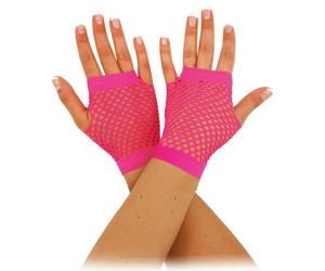 Bristol Novelty Unisex Adults Short Fishnet Gloves (1 Pair) - Neon Pink - One Size - Neon Pink