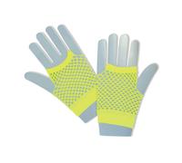 Bristol Novelty Unisex Adults Short Fishnet Gloves (1 Pair) - Neon Yellow - One Size - Neon Yellow