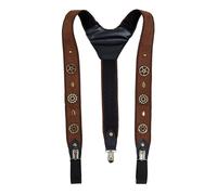 Bristol Novelty Unisex Adults Steampunk Braces - Brown - Brown - One Size