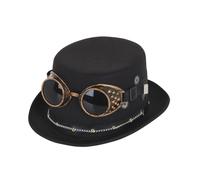 Bristol Novelty Unisex Adults Steampunk Top Hat And GogglesOne Size Black/Bronze