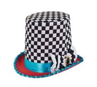 Bristol Novelty Unisex Adults Stovepipe Tall Chequered HatOne Size Black/White/B