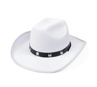 Bristol Novelty Unisex Adults Studded Cowboy Hat - White - One Size - White