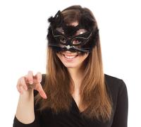 Bristol Novelty Unisex Adults Transparent Cat MaskOne Size Black BN1394