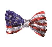 Bristol Novelty Unisex Adults USA Sequin Bow Tie - Red/White/Blue - Red/White/Blue - One Size
