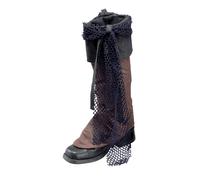 Bristol Novelty Unisex Distressed Leather Pirate Boot TopsOne Size Brown/Black