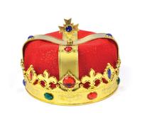 Bristol Novelty Unisex Faux Gem Kings CrownOne Size Gold/Red BN1851