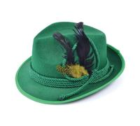 Bristol Novelty Unisex Felt Hat With Feathers Green (One Size)