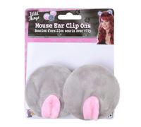 Bristol Novelty Unisex Mouse Ear Clip Ons - Grey/Pink - One Size - Grey/Pink