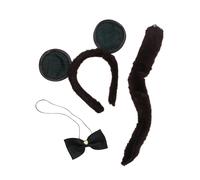 Bristol Novelty Unisex Mouse Ears Bow Tie And Tail Accessories Set - Brown/Black - Brown/Black - One Size