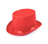 Bristol Novelty Unisex Satin Top Hat - Red - One Size - Red