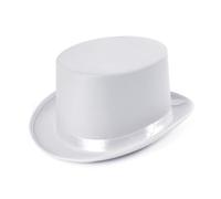 Bristol Novelty Unisex Satin Top Hat - White - One Size - White