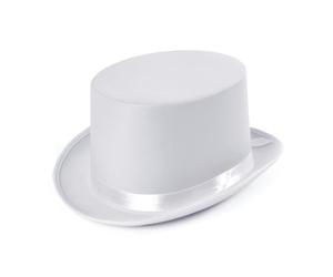 Bristol Novelty Unisex Satin Top Hat - White - One Size - White