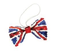 Bristol Novelty Unisex Sequinned Union Jack Bow Tie - Red/White/Blue - Red/White/Blue - One Size