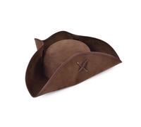 Bristol Novelty Unisex Suede Tricorn Pirate HatOne Size Brown BN2217