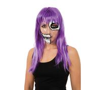Bristol Novelty Unisex Transparent 50/50 Skeleton Mask - Transparent/White/Black - Transparent/White/Black - One Size