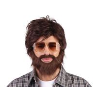 Bristol Novelty Unisex Vegas Vacation Wig And Beard SetOne Size Brown BN1859