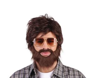 Bristol Novelty Unisex Vegas Vacation Wig And Beard SetOne Size Brown BN1859
