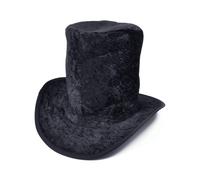 Bristol Novelty Unisex Velvet Top Hat - Black - One Size - Black