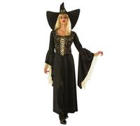 Bristol Novelty Witch Web Costume Dress - Black/Gold - M - Black/Gold