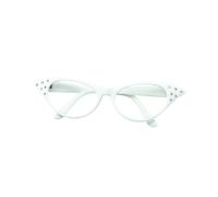 Bristol Novelty Womens 50s Female Glasses - White - White - One Size