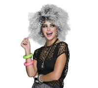 Bristol Novelty Womens 80s Pop Icon Two Tone Wig - Grey/Black - Grey/Black - One Size
