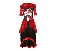Bristol Novelty Womens Day Of The Dead Costume - Red/Black/White - Red/Black/White - S