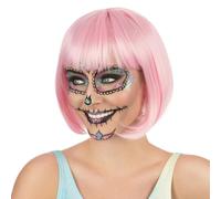Bristol Novelty Womens Festival Elegance Short Wig - Pastel Pink - One Size - Pastel Pink