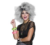 Bristol Novelty Womens 80s Pop Icon Two Tone Wig - Grey/Black - Grey/Black - One Size