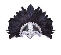 Bristol Novelty Womens/Ladies Braid Plume Feather Helmet - Black/Silver - One Size - Black/Silver