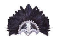 Bristol Novelty Womens/Ladies Braid Plume Feather HelmetOne Size Black/Silver B