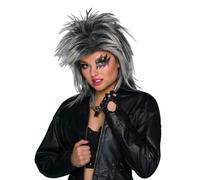 Bristol Novelty Womens/Ladies Foxy Rocker Wig - Silver/Black - Silver/Black - One Size