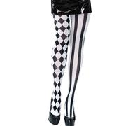 Bristol Novelty Womens/Ladies Harlequin TightsOne Size White/Black BN285