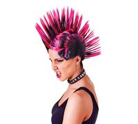 Bristol Novelty Womens/Ladies Mohican WigOne Size Black/Pink BN433