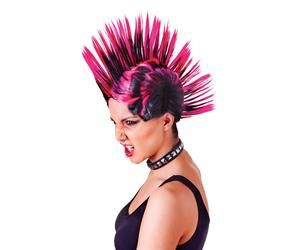 Bristol Novelty Womens/Ladies Mohican WigOne Size Black/Pink BN433