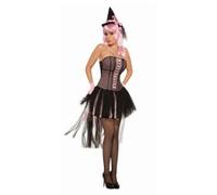Bristol Novelty Womens/Ladies Witch Pin Up Dress / One Size Black/Pink BN2456