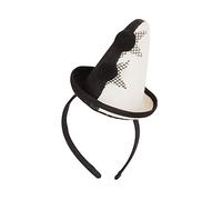 Bristol Novelty BH654 Clown Pierrot Mini Hat with Headband, Womens, Multi-Colour, One Size