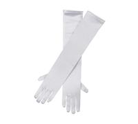 Bristol Novelty Womens Satin Feel Long Gloves (1 Pair) - White - White - One Size
