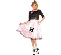 Bristol Novelty Women's Sock Hop Sally Costume - Black/Pink - M - Black/Pink