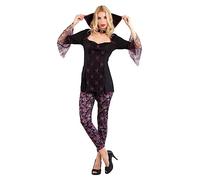 Bristol Novelty Women's Vampire Set | Black AC236 Vampiress Skull Design Costume (UK 10-14), Red Halloween Halloween