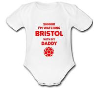 BRISTOL present from DADDY for a gift Football Unique Baby Vest Grow Babygrow Cute PERSONALISED Custom Boys Girls Unisex CITY